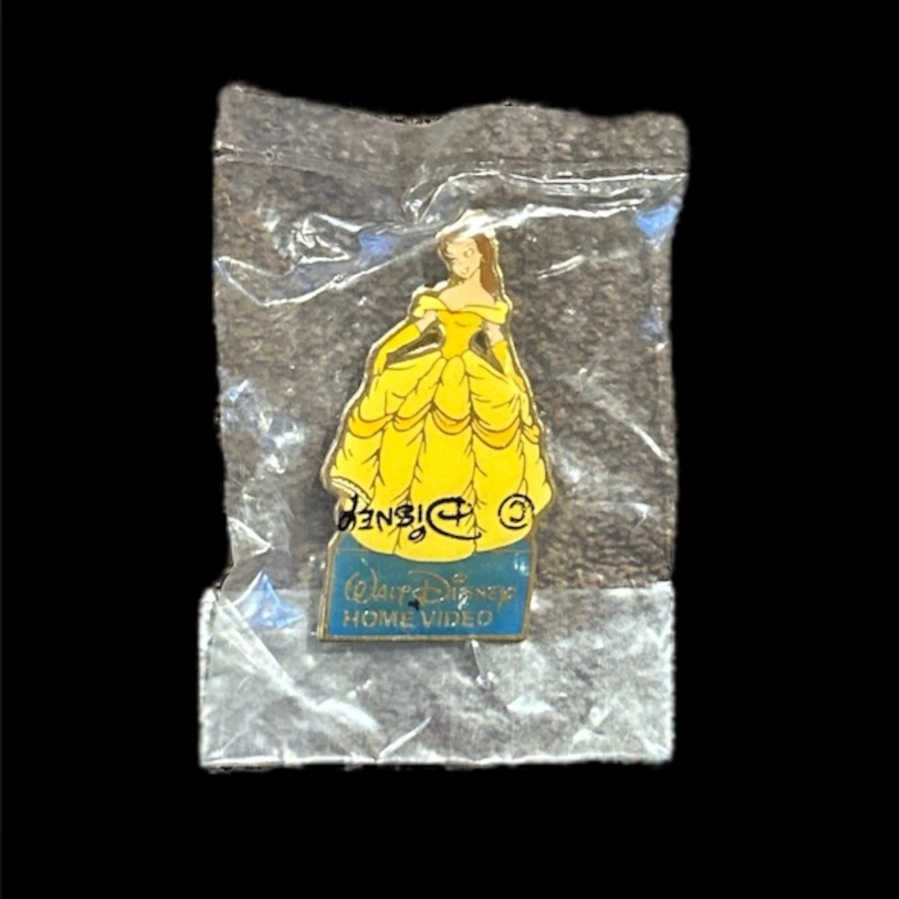 Vintage Disney Belle Yellow and Blue Pin